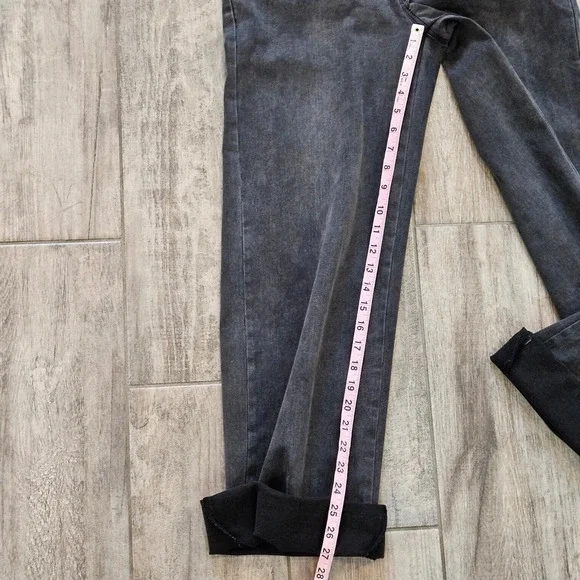 Forever 21 Denim Jumpsuit Women S Wide Leg Sleeveless Charcoal Wash Grunge Edgy - Picture 6 of 10